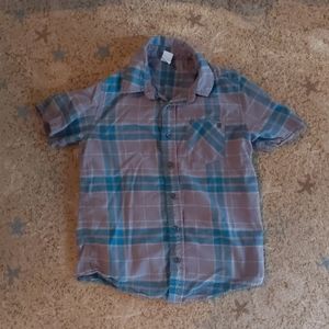 Teal/gray button down shirt